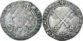 FRANCE, ETATS PONTIFICAUX, Clément VII, antipape (1378-1394), (Robert de Genevois), AR gros, Avignon. D/ CLEMENS- PP SETHVS Le pape trônant de f., ten...