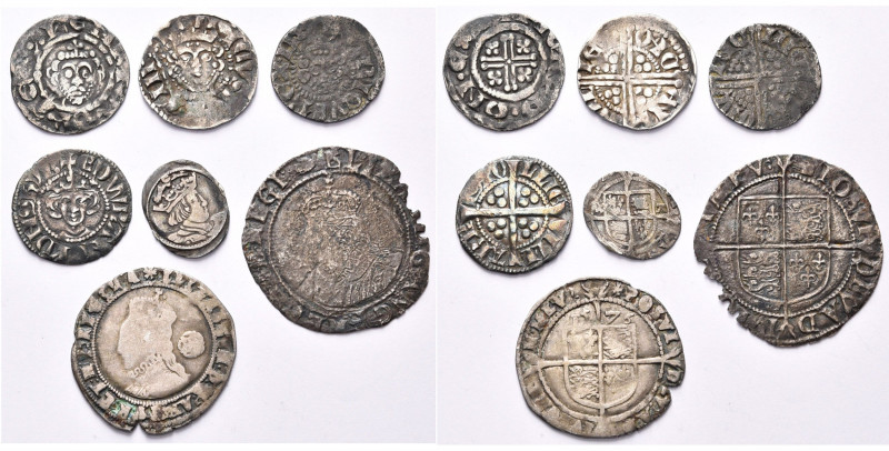 GRANDE-BRETAGNE, lot de 7 p.: Henri II, esterlin, Exeter, monétaire Ricard (shor...
