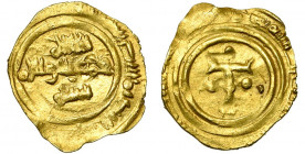 ITALIE, SICILE, Roger Ier (1072-1101), AV tari, après 1085. D/ Légende coufique en trois lignes. R/ Tau entre trois globules. Spahr 7; M.E.C. XIV, 83....