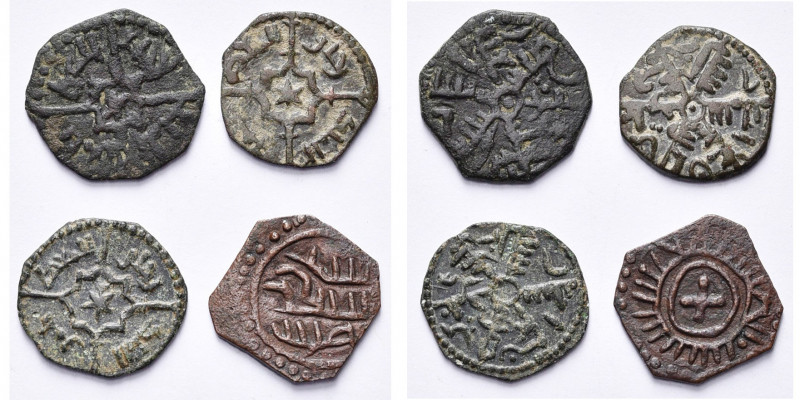 ITALIE, SICILE, Roger II, roi (1130-1154), lot de 4 follari à légendes coufiques...