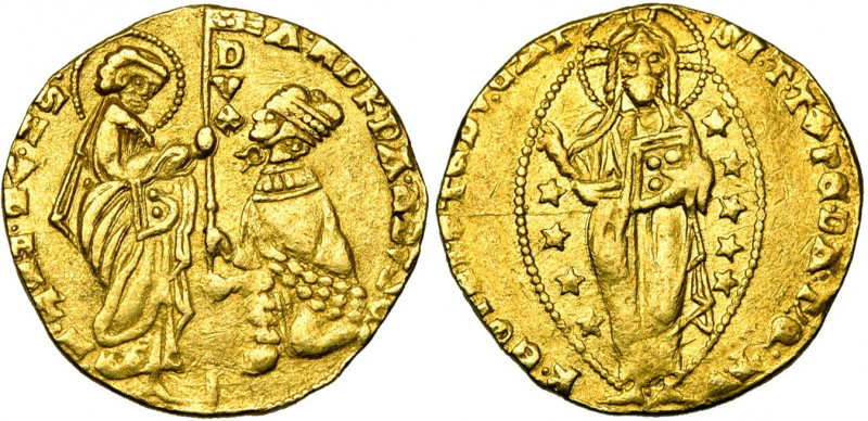 ITALIE, VENISE, Andrea Dandolo (1343-1354), AV ducat. D/ Le Doge agenouillé à g....