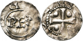 NEDERLAND, DEVENTER, koninklijke munt, Hendrik II (1002-1014), AR denarius. Vz/ REX in het veld. Kz/ Kruis met vier bolletjes in de hoeken. Ilisch 1.5...