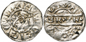 NEDERLAND, FRIESLAND, Graafschap, Bruno III (1050-1057), AR denarius, Leeuwarden. Vz/ Gekroond hoofd naar r., met daarvoor een scepter. Kz/ In het mid...