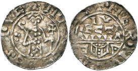 NEDERLAND, UTRECHT, Bisdom, Willem van Pont (1054-1076), AR denarius. Vz/ Bisschop met kruisscepter en kromstaf v.v. Links drie punten. Kz/ Stadsmuur ...
