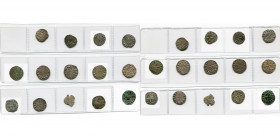 PRINCIPAUTE D''ANTIOCHE, lot de 14 p.: Bohémond III (1149-1201), denier à la tête nue (4) et à la tête casquée (8, types variés); Raymond Roupen (1216...