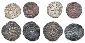 COMTE DE TRIPOLI, lot de 4 p.: Raymond III (1152-1187), cuivre anonyme à la tour; Bohémond IV (1187-1233), denier à l''étoile, cuivre anonyme à la tou...
