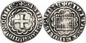 COMTE DE TRIPOLI, Bohémond VII (1275-1287), AR gros. D/ + SEPTIMVS BOEMVNDVS COMES Croix pattée dans un polylobe. R/ + CIVITAS TRIPOLIS SVRIE Donjon à...