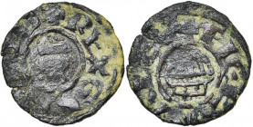 CHYPRE, Gui de Lusignan, seigneur de Chypre (1192-1194), Cu cuivre au Sépulcre. Au titre de roi de Jérusalem. D/ + REX GVIDO D T. cour. de f. entre de...