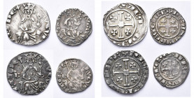 ROYAUME DE CHYPRE, Hugues IV (1324-1359), lot de 4 p.: gros (2) et demi-gros (2). Metcalf 733, 737, 756, 758.
Beau à Très Beau