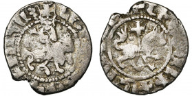 ARMENIE, Royaume, Levon IV (1320-1342), AR takvorin. D/ Le roi à cheval à d. Dans le champ, /·. R/ Lion marchant à d. Au-dessus, croix latine. Entre ...