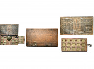 PAYS-BAS MERIDIONAUX, boîte de changeur de Peter Herck à Anvers, datée 1648, avec trébuchet, tiroir et 27 déneraux à ses initiales (tous identifiés, d...