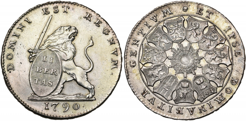 BRABANT, Duché, Etats-Belgiques-Unis (1790), AR lion d''argent (3 florins), 1790...