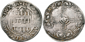 CAMBRAI, Archevêché, Louis de Berlaymont (1570-1596), AR double patard (1/16 d''écu), 1576. Au titre de Maximilien II. D/ Ecu de Berlaymont sous 76 R/...