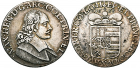 LIEGE, Principauté, Maximilien Henri de Bavière (1650-1688), AR patagon, 1668. Différent: perron. D/ B. à d. R/ Ecu couronné. Chestret 639; Dengis 110...