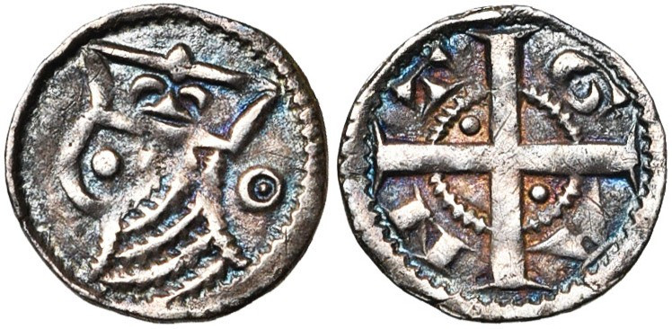 VLAANDEREN, Graafschap, AR kleine denarius, 1220-1253, Gent. Vz/ Gehelmd hoofd l...