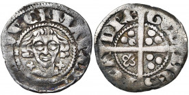 VLAANDEREN, Graafschap, Gwijde van Dampierre (1280-1305), AR sterling, ca. 1296. Met titel van Namen. Vz/ + MARCHIO NAMVRC Ongekroond hoofd tussen twe...