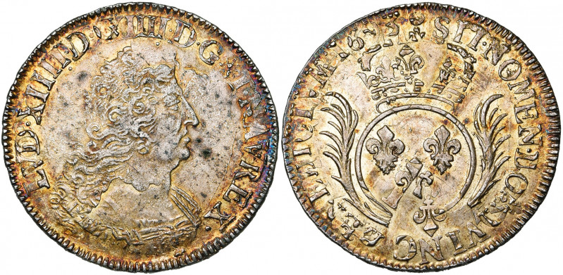 FRANCE, Royaume, Louis XIV (1643-1715), AR demi-écu aux palmes, 1693N, Montpelli...