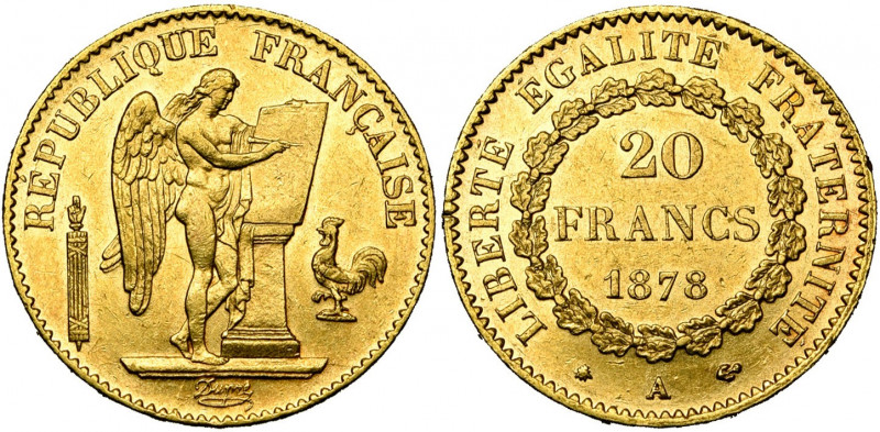 FRANCE, Troisième République (1871-1940), AV 20 francs, 1878A, Paris. Gad. 1063;...