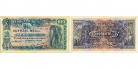 ETHIOPIE, Empire, Bank of Ethiopia, 100 thalers, 1.5.1932. Pick 10. Rare Traces de plis. Trous d''épingles.
Beau à Très Beau