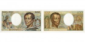 FRANCE, 200 francs, 1981. Série A.001. Pick 155a. Annoté au crayon dans la marge.
Neuf