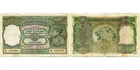 INDE BRITANNIQUE, Reserve bank of India, 100 rupees, s.d. (1937), Calcutta. Signature Taylor. Pick 20d. Plié et corné. Petits trous.
très bien conser...