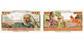 REUNION, Département de la Réunion, 100 nouveaux francs (sur 5000 francs), s.d. (1971). Pick 56b. Rare Très légères traces de plis. Annoté au crayon d...
