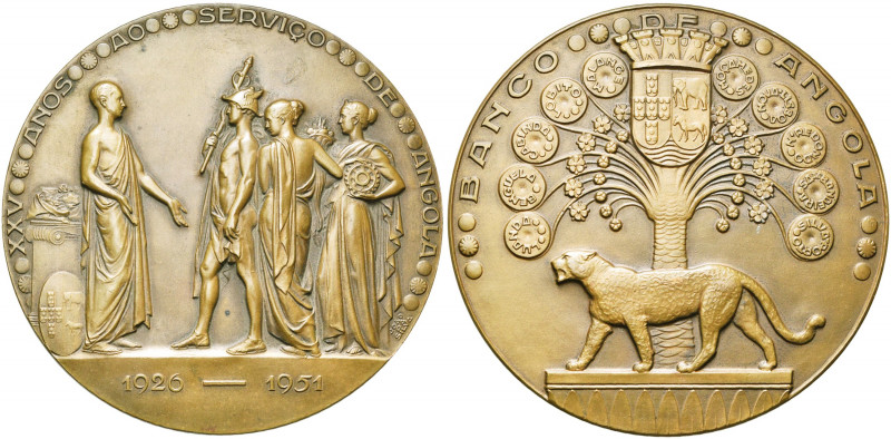 ANGOLA, colonie portugaise, AE médaille, 1951, Da Silva. 25e anniversaire de la ...