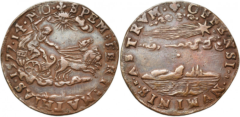 PAYS-BAS MERIDIONAUX, Cu jeton, 1577, Bruges. Arrivée de l''archiduc Mathias. D/...