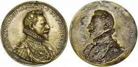 PAYS-BAS MERIDIONAUX, AE médaille, s.d. (1585). Alexandre Farnèse, prince de Parme. D/ B. dr. et cuir. à d., le col fraisé. Smolderen, Jonghelinck, pl...