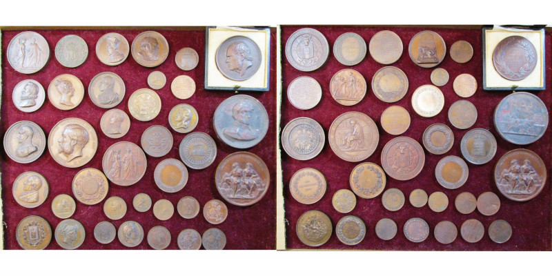 BELGIQUE, lot de 36 médailles et jetons, dont: jeton de la Révolution brabançonn...