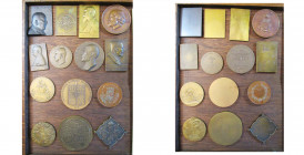 BELGIQUE, lot de 14 médailles et plaquettes: 1872, L. Wiener, N. de Keyser; 1882, Cercle royal de Saint-Hubert, Trompes de chasse (épreuve d''artiste)...