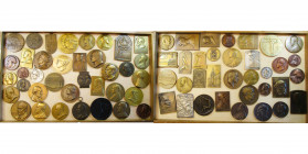 BELGIQUE, lot de 71 médailles et plaquettes relatives à des personnalités, dont: 1814, Simon, Prince de Ligne; 1908, Devreese, Jules Demaret-Freson; 1...