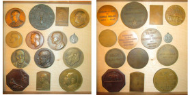 BELGIQUE et CONGO BELGE, lot de 14 médailles: 1909, Jourdain, Voyage au Congo de Jules Renkin, premier ministre des Colonies; 1919, plaquette, Lieuten...