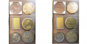 BELGIQUE et CONGO BELGE, lot de 6 médailles et plaquettes: Belgique, 1930, J. Dupon, Exposition internationale d''Anvers (2, dont 1 nettoyée et taches...