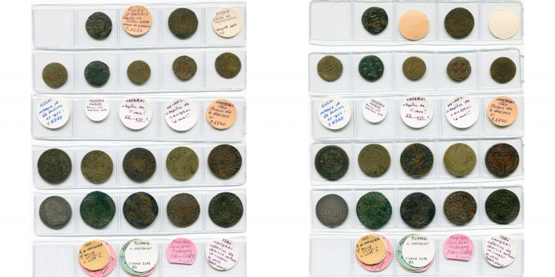 FRANCE, lot de 17 jetons et méreaux, la plupart en laiton: Arras, Amiens, Besanç...