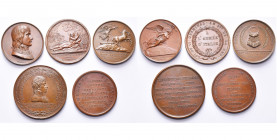 FRANCE, lot de 5 médailles: 1796, Gayrard, Victoire de Montenotte; 1797 (an 5), Lavy, Passage du Tagliamento et prise de Trieste; 1800 (an 8), Dubois,...