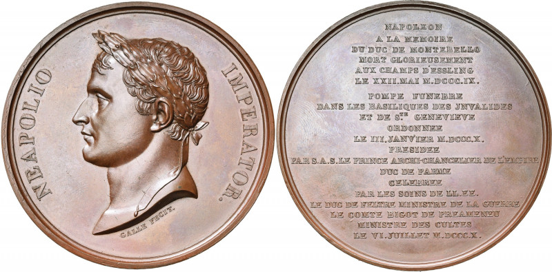 FRANCE, AE médaille, 1810, Galle. Service funèbre en l''honneur de Lannes, duc d...