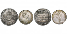GRANDE-BRETAGNE, lot de 2 médailles: 1630, Naissance de Charles, prince de Galles (AR, 30 mm); s.d. (1736), Augusta de Saxe-Gotha-Altenburg, princesse...