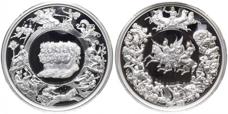 GRANDE-BRETAGNE, médaille, 2015. Refrappe de la médaille de Pistrucci commémoran...