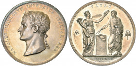 ITALIE, AR médaille, 1805, Manfredini. Couronnement de Napoléon à Milan le 23 mai 1805. D/ NAPOLEO GALLORVM IMPERATOR ITALIAE REX T. l. à g. R/ VLTRO ...
