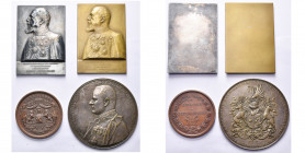 BELGIQUE, lot de 4 médailles: s.d.; Hart, insigne de Représentant non attribué (AE); 1911, De Bremaecker, Les officiers de la garde civique au Colonel...