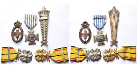 BELGIQUE, lot de 5 décorations: croix du prisonnier politique 1940-1945, médaille civique 1940-1945 de 1e classe, médaille civique 1940-1945 de 2e cla...