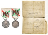 FRANCE, médaille commémorative de l’expédition du Mexique en 1862-1863, modèle officiel signé Barre, avec son brevet d’attribution en date du 25 févri...