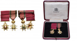 GRANDE-BRETAGNE, groupe de 2 décorations miniatures en or (17,5 mm), ayant appartenu au général Sir Francis Seymour (1813-1890): croix de compagnon de...