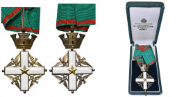 ITALIE, Ordre du Mérite de la République, croix de commandeur en vermeil. Ecrin Cravanzola (Rome).
Provient de Frédéric Joseph Vandemeulebroek.