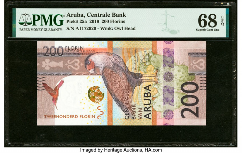 Aruba Centrale Bank 200 Florins 1.1.2019 Pick 25a PMG Superb Gem Unc 68 EPQ. 

H...