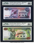 Cambodia Banque Nationale du Cambodge 100; 500 Riels ND (1973); (1973-75) Pick 15s; 16s Two Specimen PMG Gem Uncirculated 66 EPQ; Choice Uncirculated ...