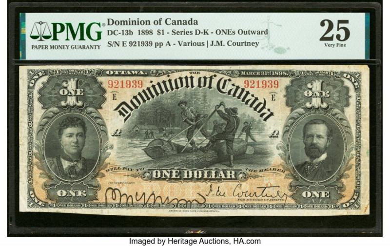 Canada Dominion of Canada $1 31.3.1898 DC-13b PMG Very Fine 25. Minor rust is no...