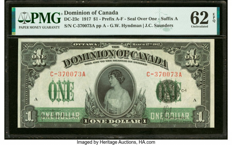 Canada Dominion of Canada $1 17.3.1917 DC-23c PMG Uncirculated 62 EPQ. 

HID0980...