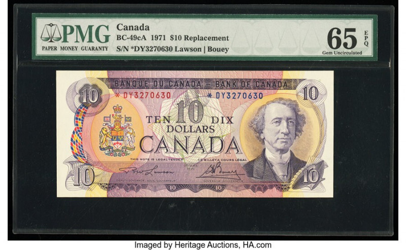 Canada Bank of Canada $10 1971 BC-49cA Replacement PMG Gem Uncirculated 65 EPQ. ...